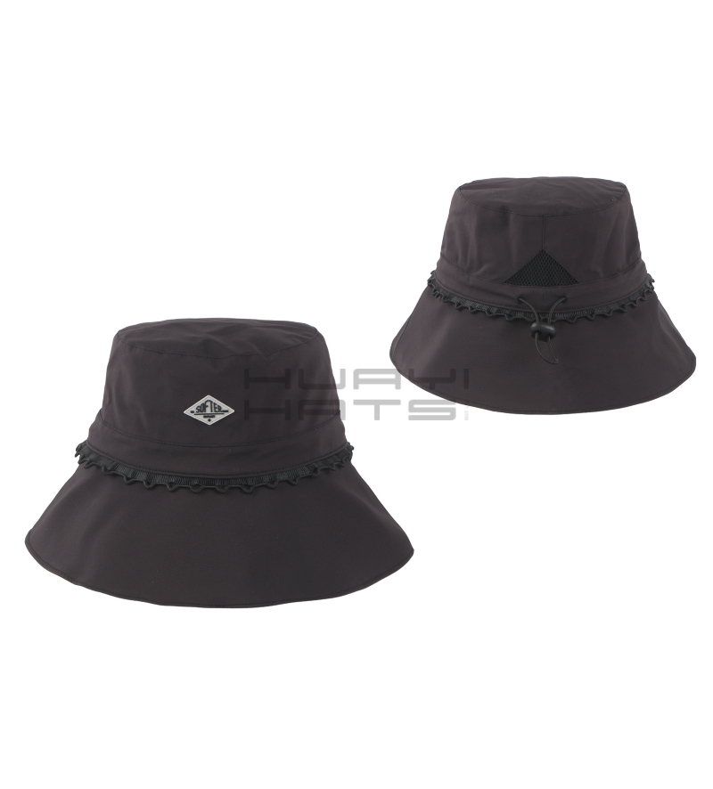 Lightweight Travel Black Bucket Hat